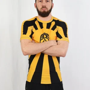 Rashguard manches courtes - "Solar" - Noir et jaune - Solar