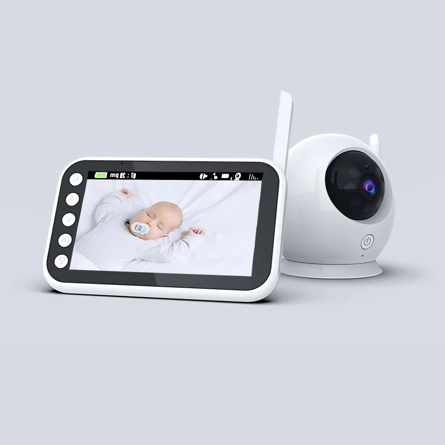 Caméra de surveillance pour bébé Vision nocturne Affichage de la température – Image 3