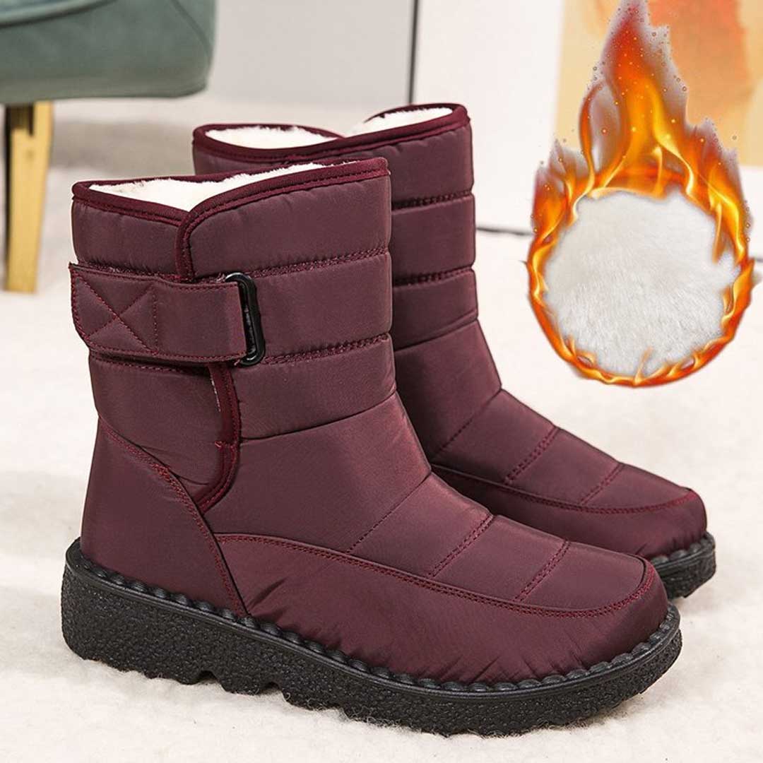 Bottes de neige et de pluie pour dames, imperméables et résistantes à l'eau - Bottes d'hiver chaudes pour la neige et la pluie – Image 3