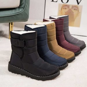 Bottes de neige et de pluie pour dames, imperméables et résistantes à l'eau - Bottes d'hiver chaudes pour la neige et la pluie