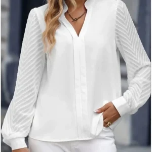 Top d'automne élégant avec col en V - Janina