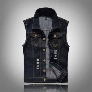 Gilet en denim stylé pour hommes | Décontracté, polyvalent & confortable - Parfait pour l'automne