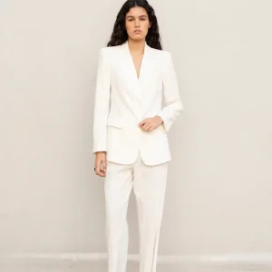 Blazer Blanc Femme en Lin Naturel