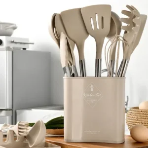 Set d'ustensiles en silicone - Nordeka - Outils de cuisine - Ustensiles de cuisine résistants à la chaleur