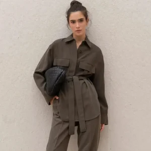 Veste Utilitaire Ceinturée Vert Olive