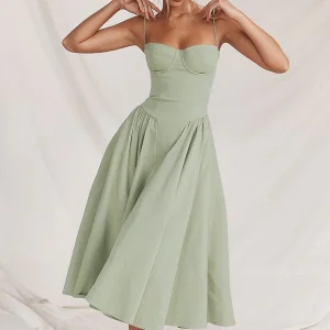 Robe d'automne aérée pour femme, style corsage