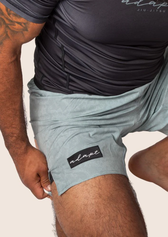 Unisex Dual‑Layer Combination Shorts – Sage Paisley – Image 5