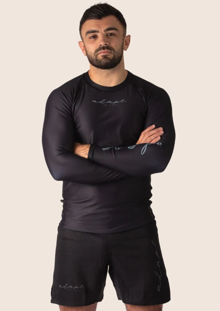 Men’s Long-Sleeved Classic Rashguard - Black – Image 2