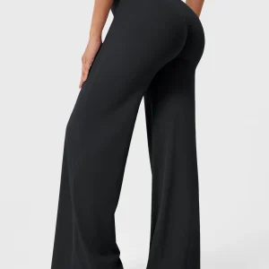 Pantalon évasé taille haute – Coupe droite stretch épousant les hanches